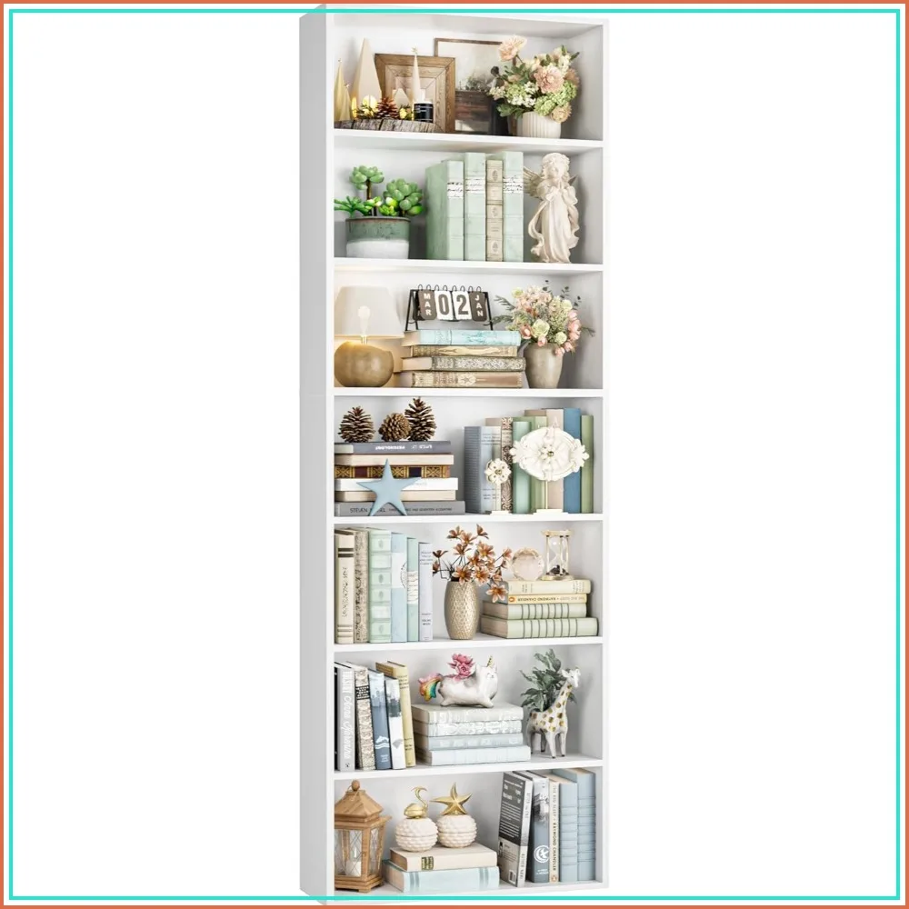 82" Tall Bookshelf, 7-Tier Open Shelves Bookcase, Freestanding Display Storage Shelves for Home Office, Living Room, Bedroom
82" Tall Bookshelf, 7-Tier Open Shelves Bookcase, Freestanding Display Storage Shelves for Home Office, Living Room, Bedroom