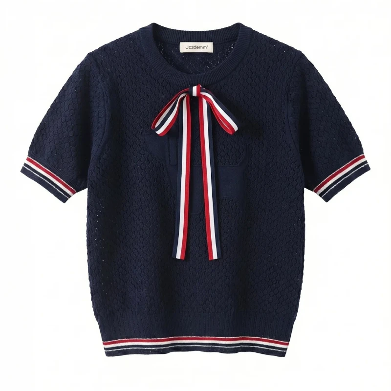 Summer College Style Women's Pullover, Fashionable Dog Texture Short Sleeved, Comfortable and Breathable Knitted Top for Girls
Summer College Style Women's Pullover, Fashionable Dog Texture Short Sleeved, Comfortable and Breathable Knitted Top for Girls