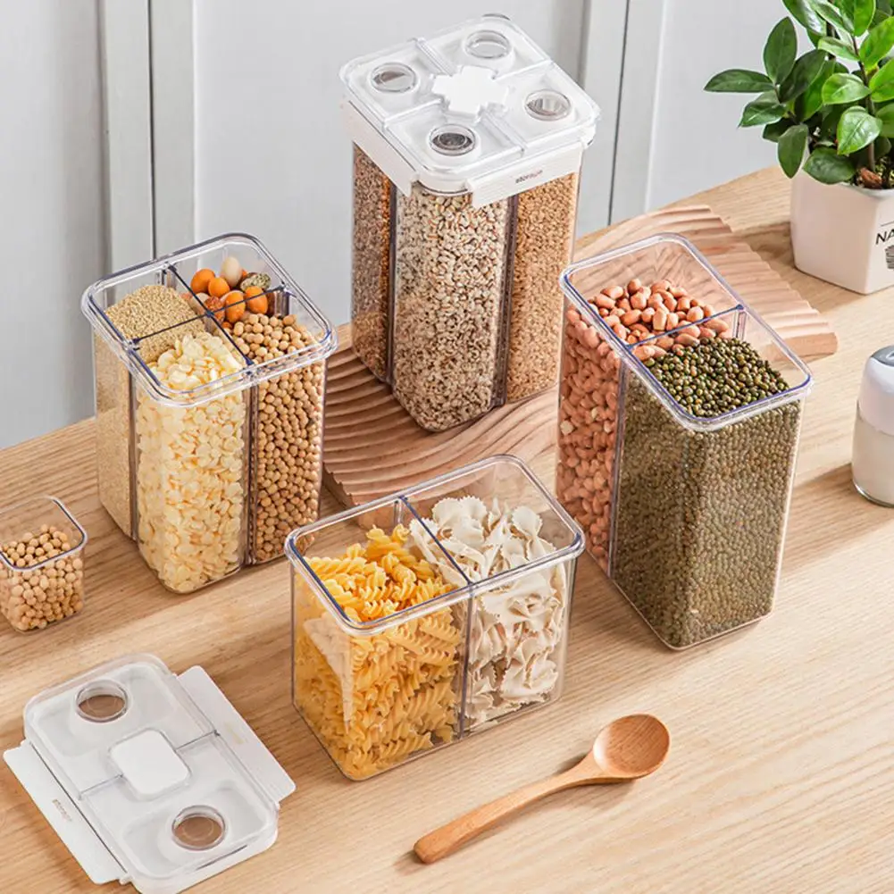 Cereal Container Multi-compartment Grain Storage Container with Lid for Sugar Cereal Dispensing Sealed Dry Food for Kitchen
Cereal Container Multi-compartment Grain Storage Container with Lid for Sugar Cereal Dispensing Sealed Dry Food for Kitchen