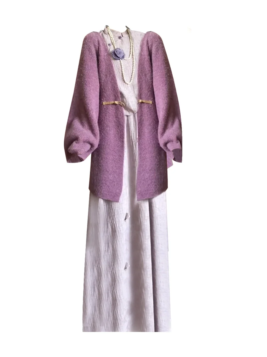 plus Size Women's Purple Knitted Top And Skirt Set New Chinese Sle Lazy Gentle Spring Faion Women's Ensemble High Waist
plus Size Women's Purple Knitted Top And Skirt Set New Chinese Sle Lazy Gentle Spring Faion Women's Ensemble High Waist