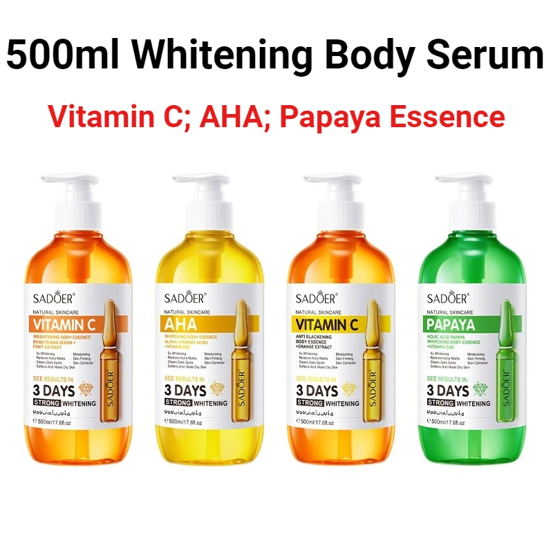 SADOER AHA Whitening Body Essence 500ml Moisturizing Brightening Face Serum Improve Dull Skin Full Body Hydrating Skin Care
SADOER AHA Whitening Body Essence 500ml Moisturizing Brightening Face Serum Improve Dull Skin Full Body Hydrating Skin Care
