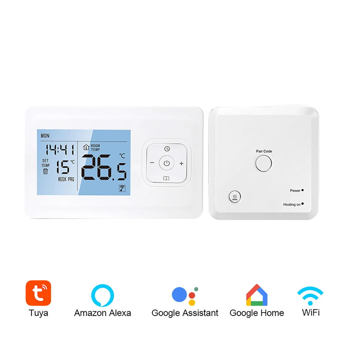 CBE Tuya Wifi Smart Thermostat Wireless Gas Boiler Water Heating Floor Temperature Controller for Yandex Alice Alexa Google Home
CBE Tuya Wifi Smart Thermostat Wireless Gas Boiler Water Heating Floor Temperature Controller for Yandex Alice Alexa Google Home