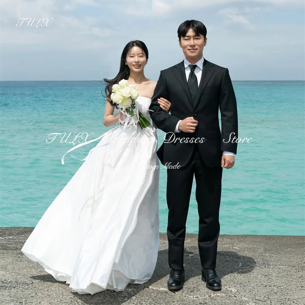 TULX Simple Ivory Taffeta Wedding Dress Korea Photo Shoot Strapless 2Pcs Floor Length Corset Bridal Gowns 웨딩드레스 Customized 2025
TULX Simple Ivory Taffeta Wedding Dress Korea Photo Shoot Strapless 2Pcs Floor Length Corset Bridal Gowns 웨딩드레스 Customized 2025