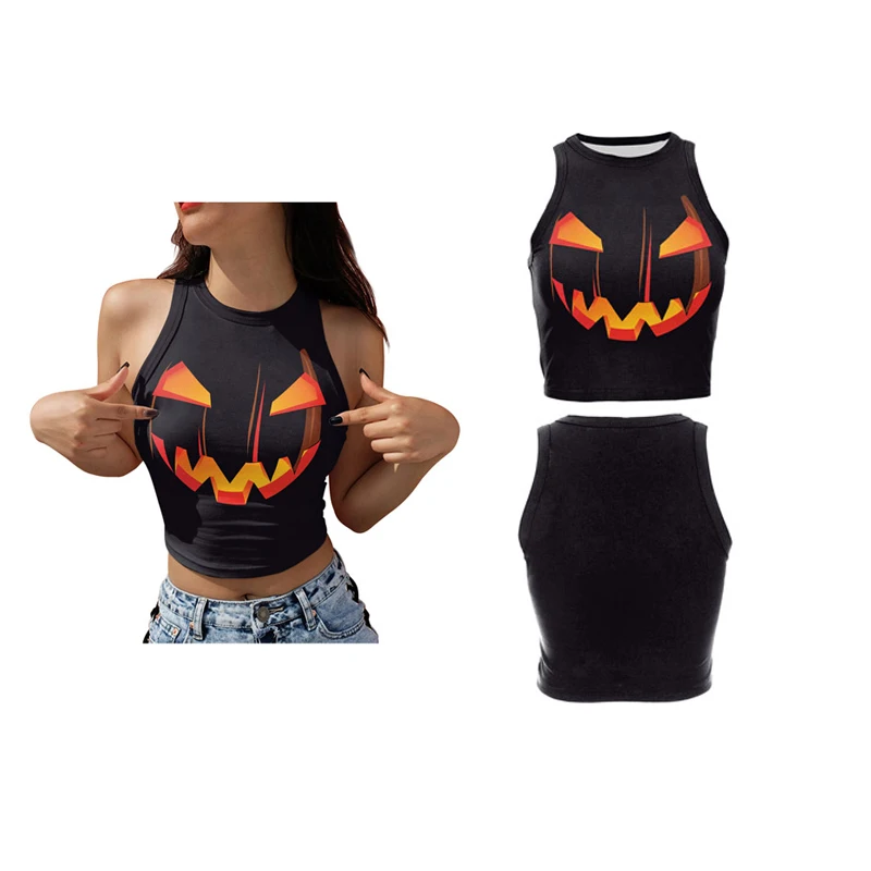 3D Print Pumpkin Cosplay Vest Girl Sexy Costume Women Summer Sleeveless Tops For Adult Girl Outfits Shirt Halloween Party Suit
3D Print Pumpkin Cosplay Vest Girl Sexy Costume Women Summer Sleeveless Tops For Adult Girl Outfits Shirt Halloween Party Suit