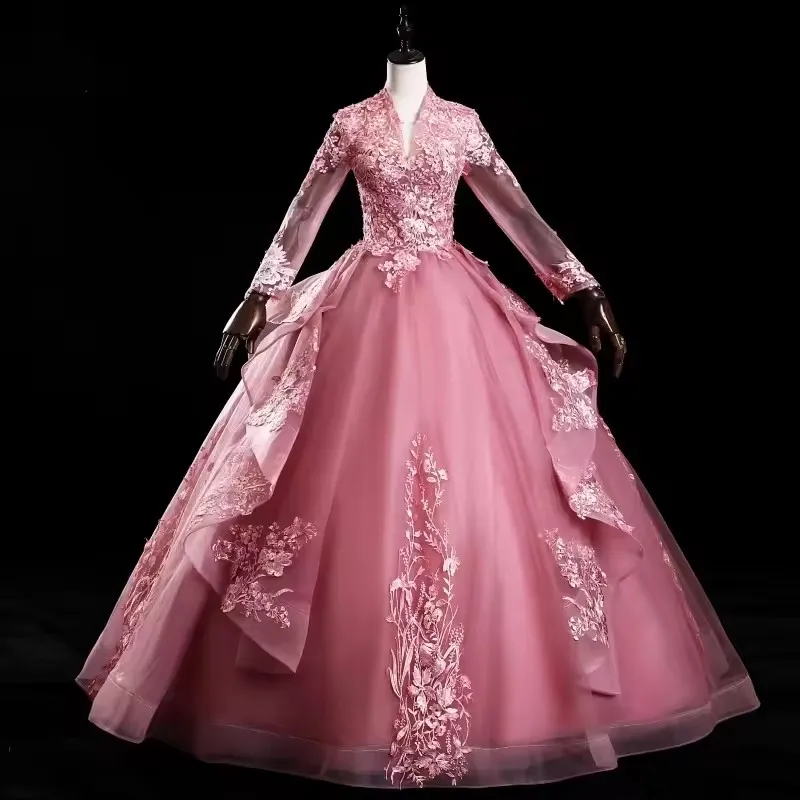 Customized Exquisite Performance Costume Quinceanera Dresses Evening Gowns Appliques Pearls Robe Fluffy Skirt Hosting Dress
Customized Exquisite Performance Costume Quinceanera Dresses Evening Gowns Appliques Pearls Robe Fluffy Skirt Hosting Dress