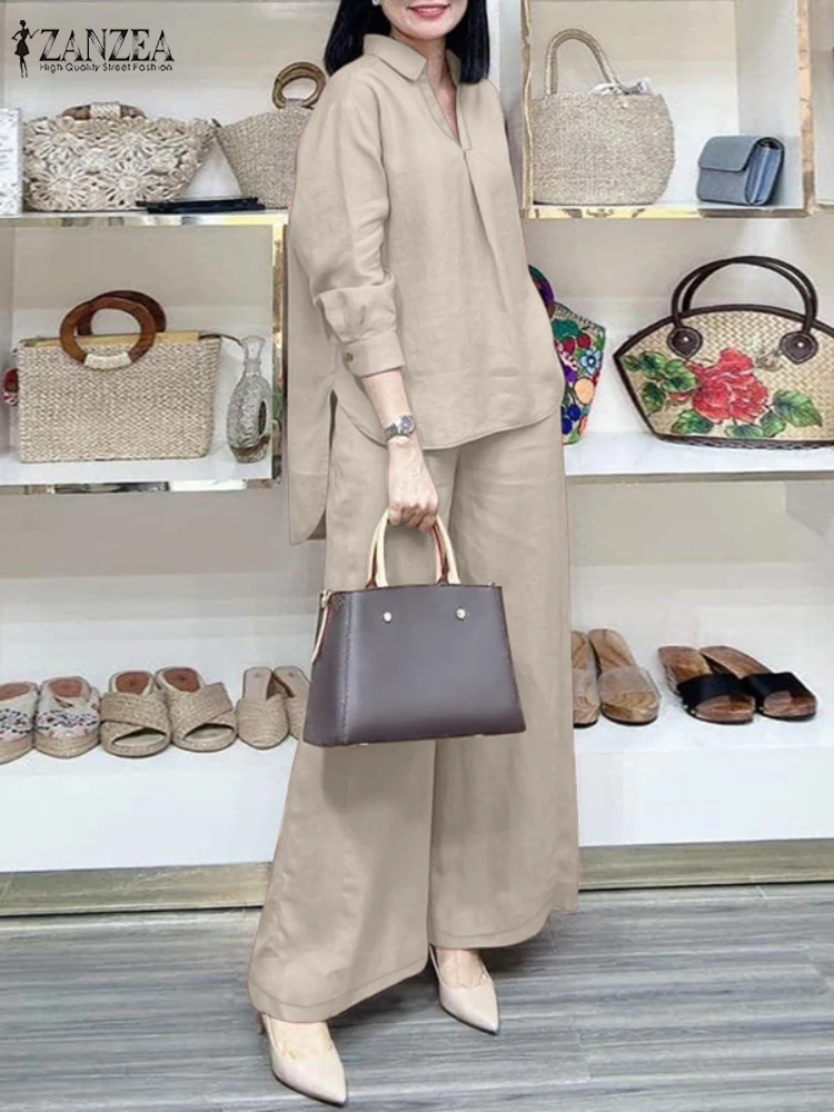 ZANZEA Casual Spring Long Sleeve OL Shirt Trousers Suit Women Matching Sets 2pcs Outfits Elegant OL Work Pant Sets Oversize 2025
ZANZEA Casual Spring Long Sleeve OL Shirt Trousers Suit Women Matching Sets 2pcs Outfits Elegant OL Work Pant Sets Oversize 2025