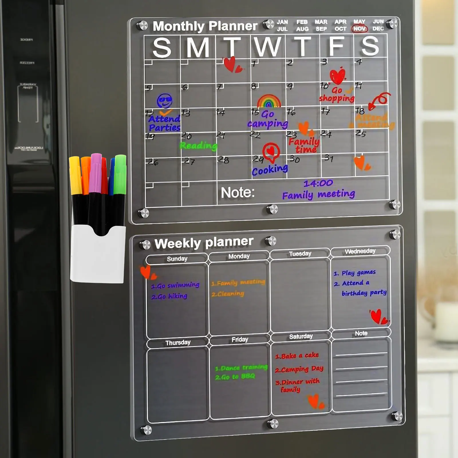 1Set Magnetic Acrylic Dry Erase Calendar Clear Board for Fridge Weekly Monthly Planner Note Memo Acrylic Calendar
1Set Magnetic Acrylic Dry Erase Calendar Clear Board for Fridge Weekly Monthly Planner Note Memo Acrylic Calendar