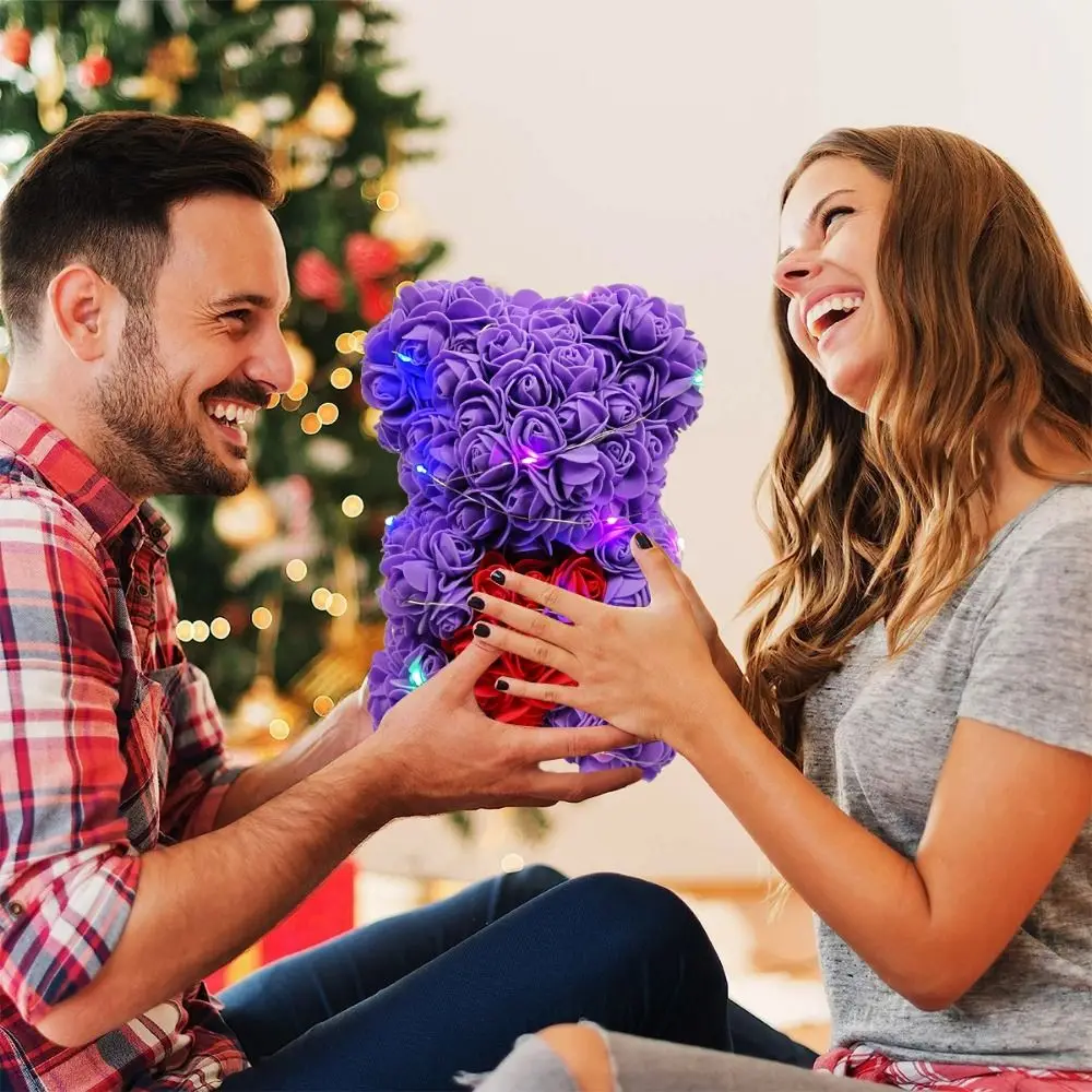 28cm Artificial Teddy Rose Multicolors with LED Strip Flower Bear Romantic Valentines Day Gift Girlfriend Women Anniversary Bear
28cm Artificial Teddy Rose Multicolors with LED Strip Flower Bear Romantic Valentines Day Gift Girlfriend Women Anniversary Bear