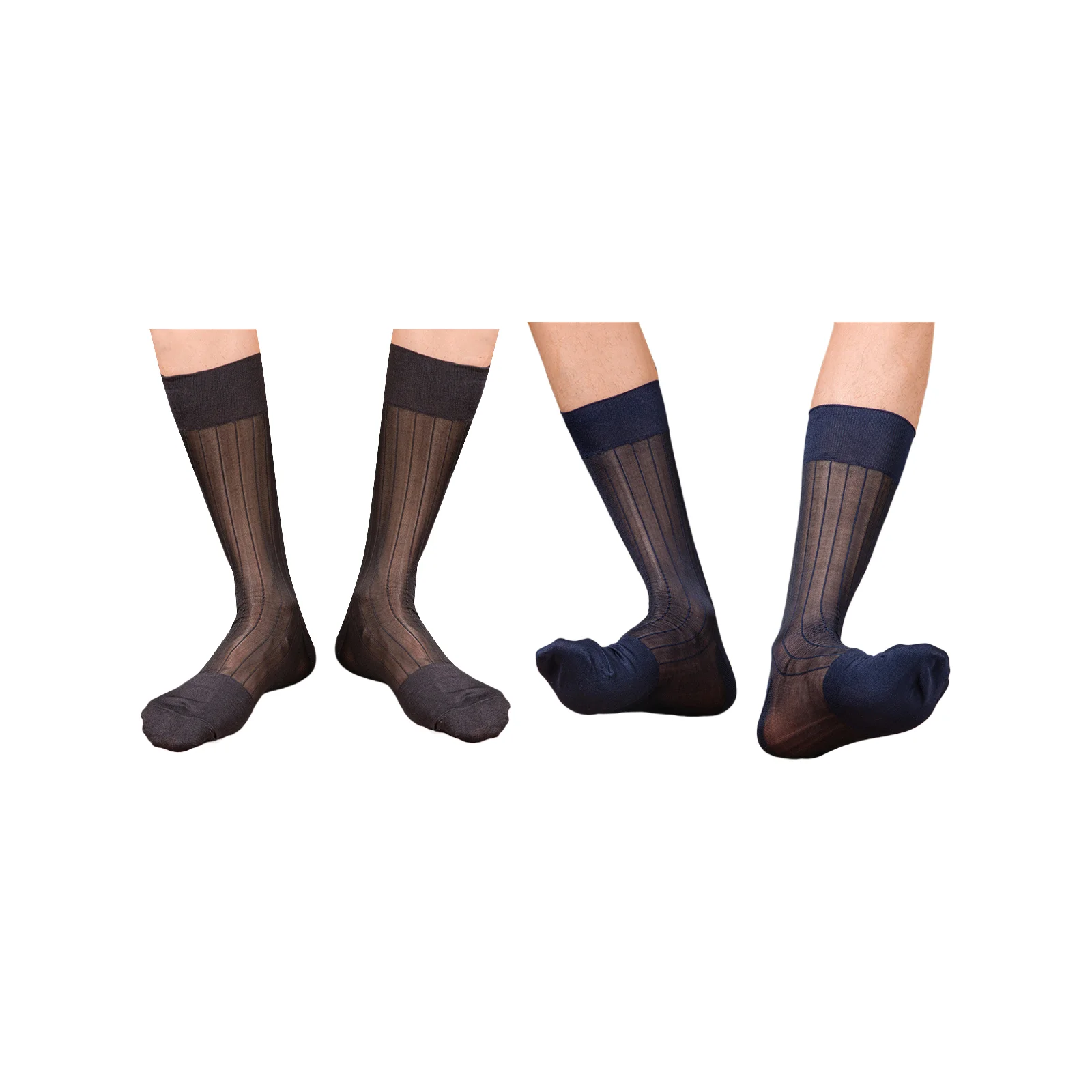 Men's business mid-length ribbed formal stockings set (1 pair each in black + navy blue)
Men's business mid-length ribbed formal stockings set (1 pair each in black + navy blue)