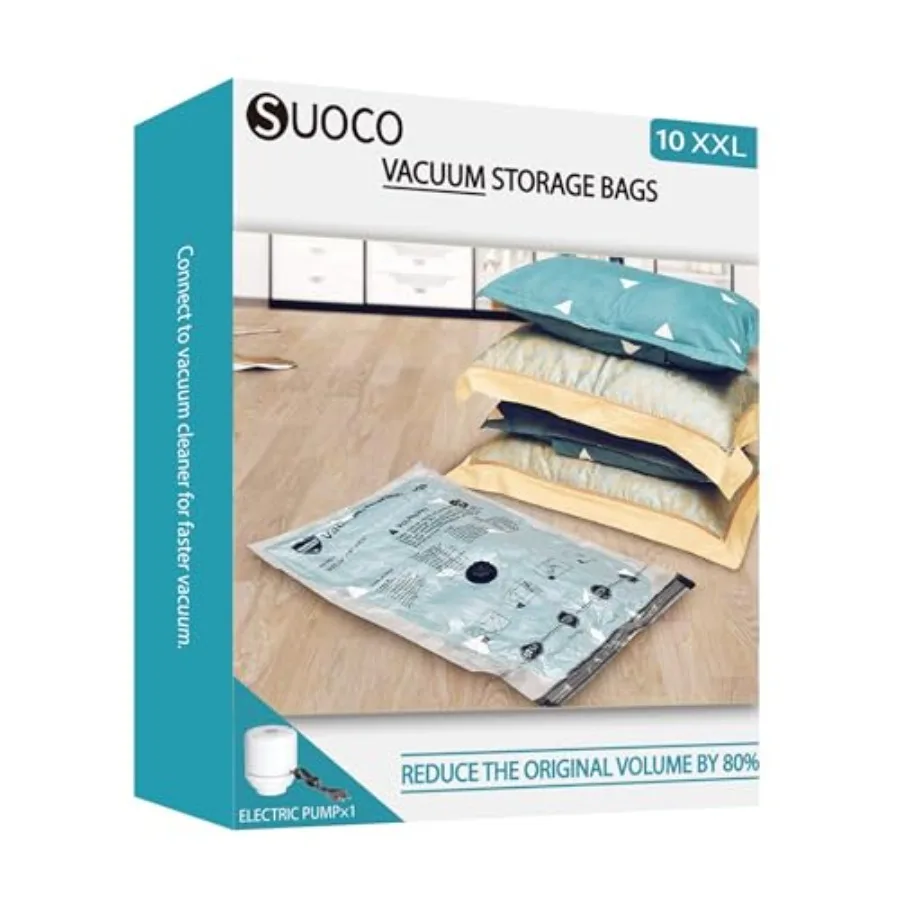 Vacuum Seal Bags for Clothing Travel and Home Storage, Travel Vacuum Bags with Electric Pump, Space Saver packing compression f
Vacuum Seal Bags for Clothing Travel and Home Storage, Travel Vacuum Bags with Electric Pump, Space Saver packing compression f