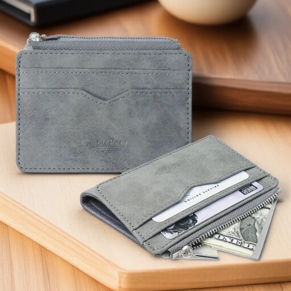 Fashion Small Men Wallet ID Card Holder Durable PU Leather 5 Card Slots Zipper Coin Pocket Thin Credit Card Case
Fashion Small Men Wallet ID Card Holder Durable PU Leather 5 Card Slots Zipper Coin Pocket Thin Credit Card Case