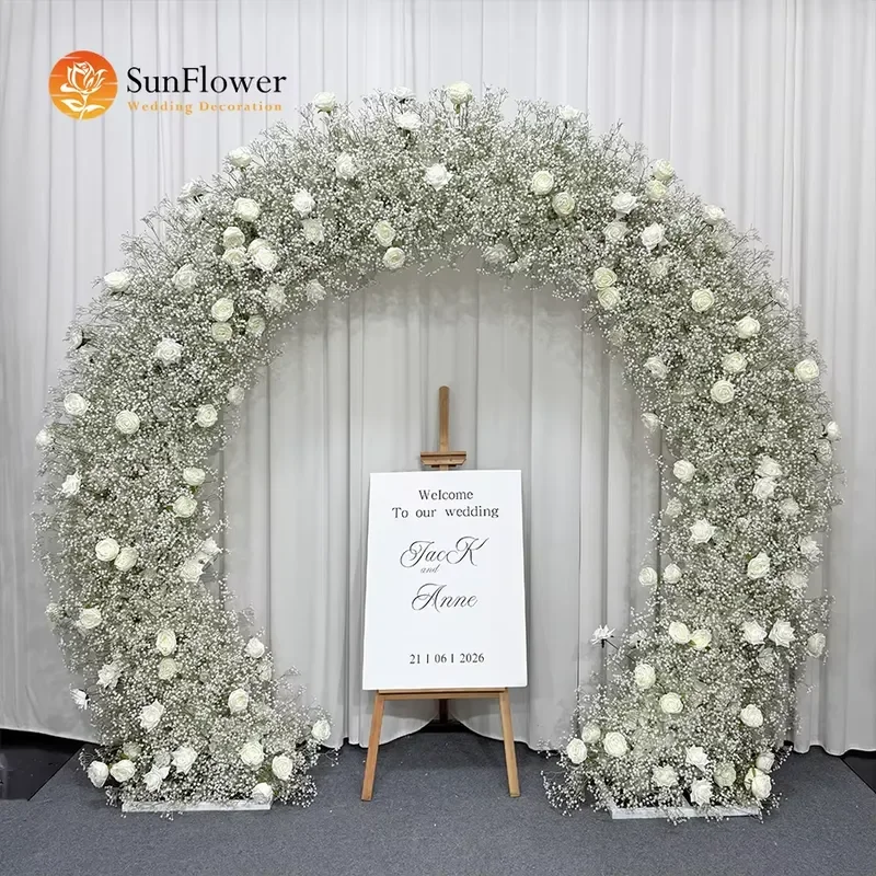 Korean Minimalist Baby's Breath Silk Floral Arch Indoor White Theme Wedding Bridal Shower Background Decor
Korean Minimalist Baby's Breath Silk Floral Arch Indoor White Theme Wedding Bridal Shower Background Decor