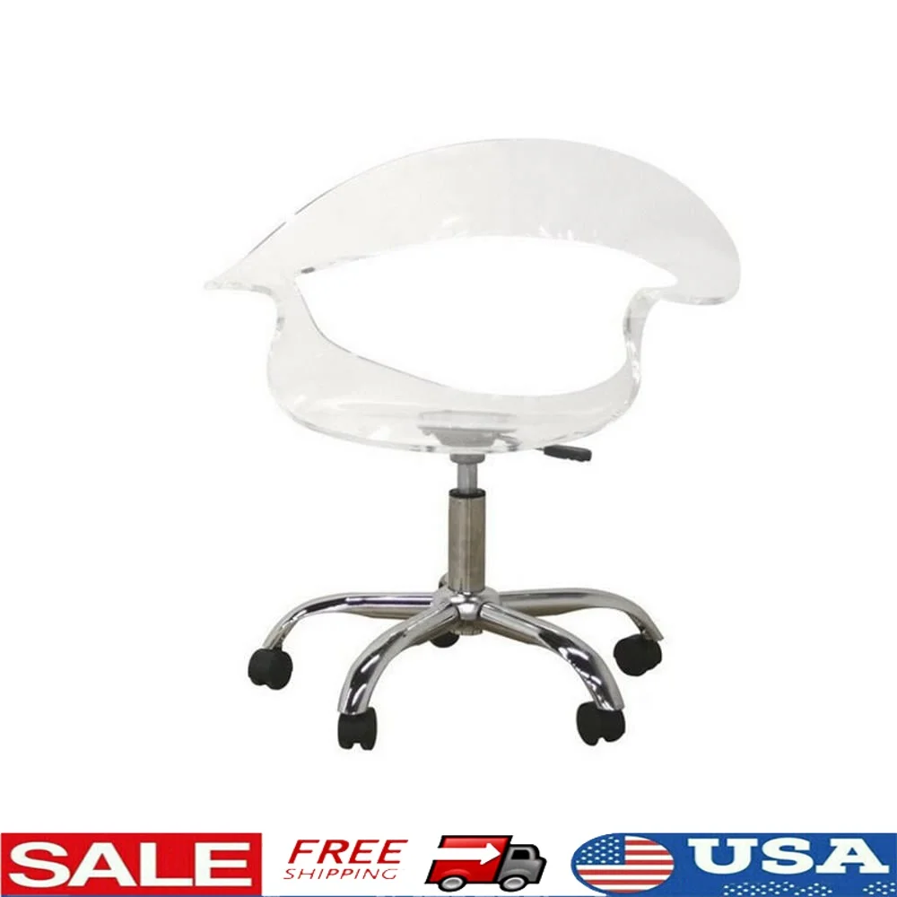 Прозрачный вращающийся офисный стул, регулируемая высота, акриловое сиденье, стальное основание, эргономичный дизайн, вращение на 360 градусов, вращающиеся колеса
Прозрачный вращающийся офисный стул, регулируемая высота, акриловое сиденье, стальное основание, эргономичный дизайн, вращение на 360 градусов, вращающиеся колеса