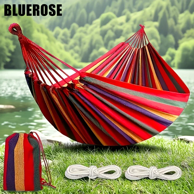 Comfortable & Durable Woven Hammock Portable with Tree Straps and Travel Bag for Camping Outdoor & Indoor Patio Backyard Use
Comfortable & Durable Woven Hammock Portable with Tree Straps and Travel Bag for Camping Outdoor & Indoor Patio Backyard Use