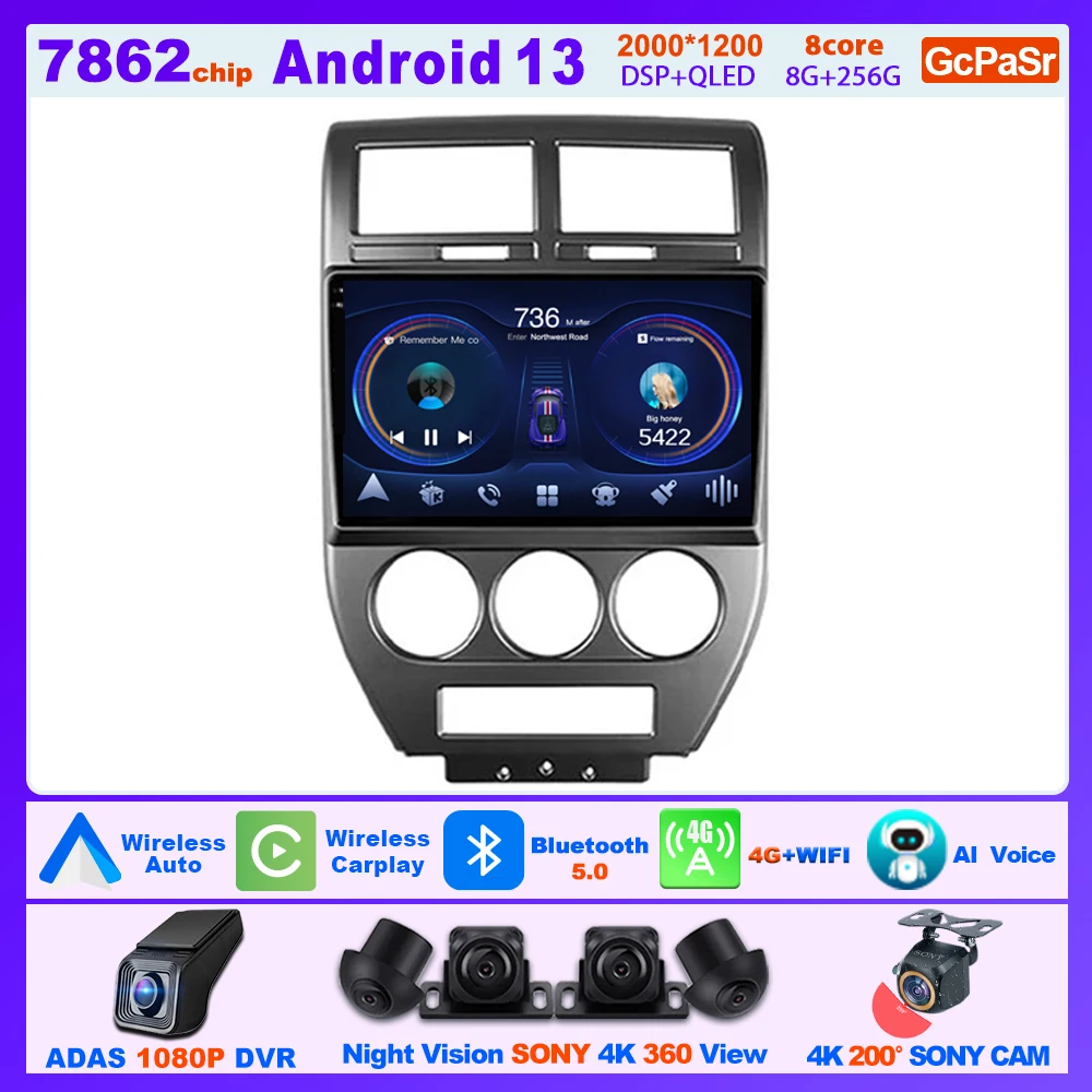 Carplay Car Radio Android For JEEP COMPASS 1 MK/COMPASS PATRIOT 2006 - 2010 Multimedia Center 4G Wifi Bluetooth Touch Display
Carplay Car Radio Android For JEEP COMPASS 1 MK/COMPASS PATRIOT 2006 - 2010 Multimedia Center 4G Wifi Bluetooth Touch Display