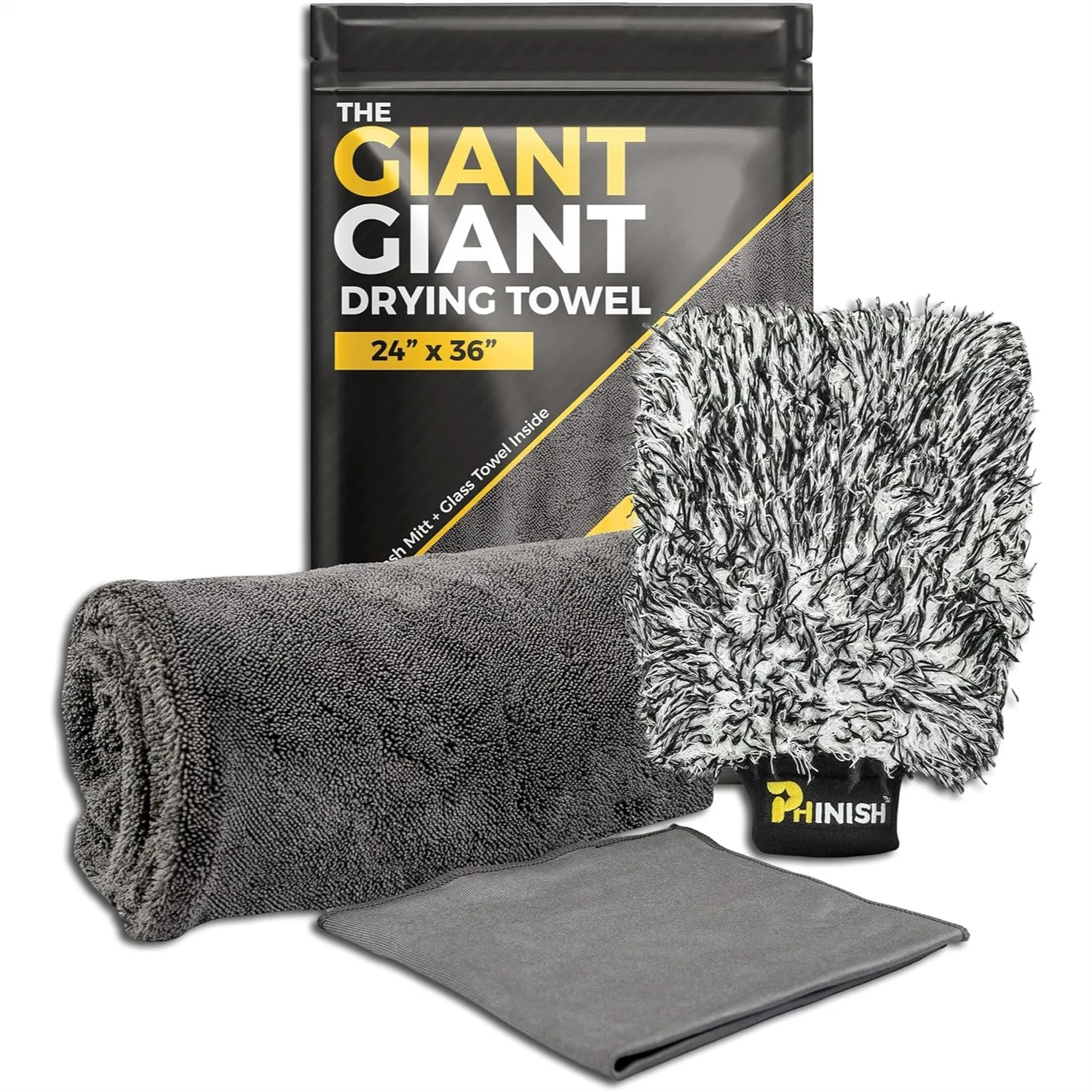 24x36 Car Drying Towel 1200 GSM Ultra Absorbent Microfiber with Wash Mitt & Glass Towel for Auto Detailing
24x36 Car Drying Towel 1200 GSM Ultra Absorbent Microfiber with Wash Mitt & Glass Towel for Auto Detailing