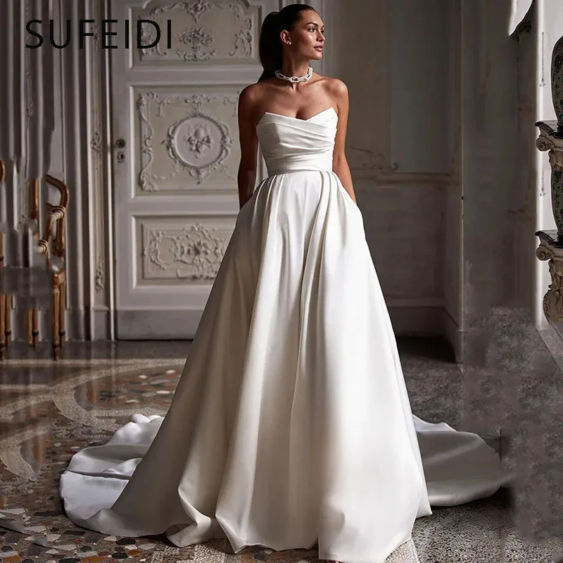 IMANKA A-Line Wedding Dresses Strapless Gowns Elegant Pleats Sweetheart Wedding Party Sexuality Gowns Customized
IMANKA A-Line Wedding Dresses Strapless Gowns Elegant Pleats Sweetheart Wedding Party Sexuality Gowns Customized