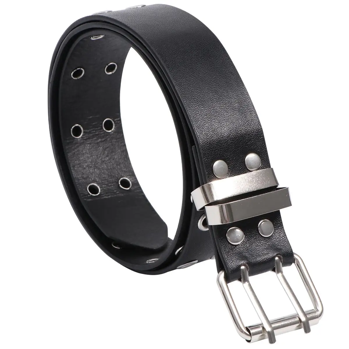 PU Iron Men Women Double Belt Punk Style Row Holes Black Adjustable Punk Women Belt Style Daily Wear Simple Design
PU Iron Men Women Double Belt Punk Style Row Holes Black Adjustable Punk Women Belt Style Daily Wear Simple Design