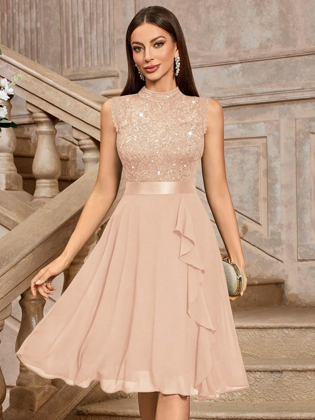 Elegant Lace Short Cocktail Dress Sleeveless Chiffon A-Line Party Gown for Women Wedding Guest Formal Evening Dresses
Elegant Lace Short Cocktail Dress Sleeveless Chiffon A-Line Party Gown for Women Wedding Guest Formal Evening Dresses