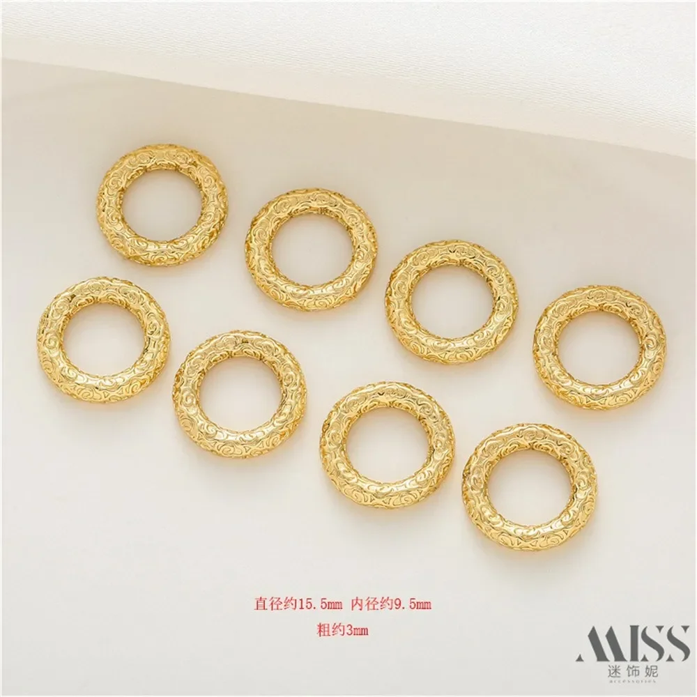 14K Gold Auspicious Cloud Pattern Running Ring Snap Ring Qiankun Circle Gold Hoop Cultural DIY Handmade Jewelry Accessories
14K Gold Auspicious Cloud Pattern Running Ring Snap Ring Qiankun Circle Gold Hoop Cultural DIY Handmade Jewelry Accessories