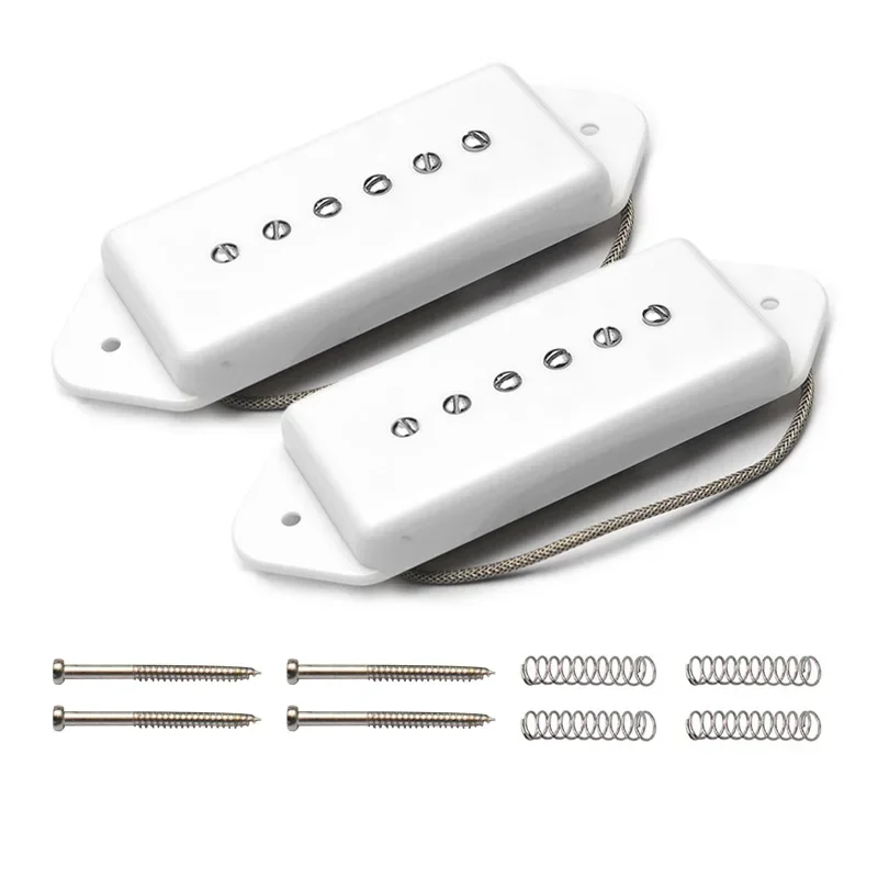 Dog Ear Vintage P90 Pickup N-6.9K/B-7.2K Soapbar Pickup Alnico 5 Single Coil Bridge Pickup Black/White/Cream
Dog Ear Vintage P90 Pickup N-6.9K/B-7.2K Soapbar Pickup Alnico 5 Single Coil Bridge Pickup Black/White/Cream