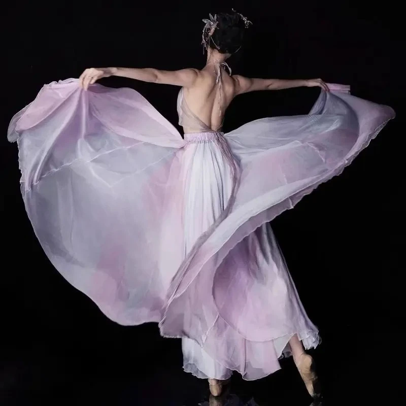 Elegant Pink Purple Stand Up Collar Ribbon Gauze Dress, Classical Dance Fairy Atmosphere, Chinese Dance
Elegant Pink Purple Stand Up Collar Ribbon Gauze Dress, Classical Dance Fairy Atmosphere, Chinese Dance