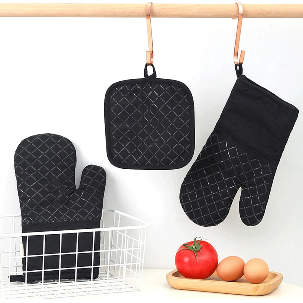 1 set Heat Resistant Gloves Anti Scalding Oven Mitts Non Slip Silicone Grill Mitts Kitchen Barbecue Gloves Black Thermal
1 set Heat Resistant Gloves Anti Scalding Oven Mitts Non Slip Silicone Grill Mitts Kitchen Barbecue Gloves Black Thermal