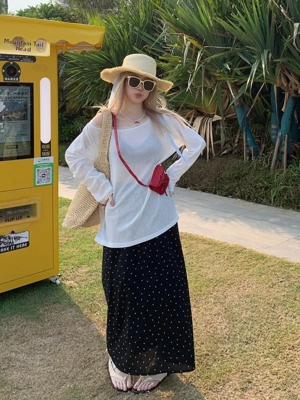 plus Size Women's Lazy Sle Color Thin Long Sve T-irt High Waist Polka Dot Skirt Faionable Autumn Outfit
plus Size Women's Lazy Sle Color Thin Long Sve T-irt High Waist Polka Dot Skirt Faionable Autumn Outfit
