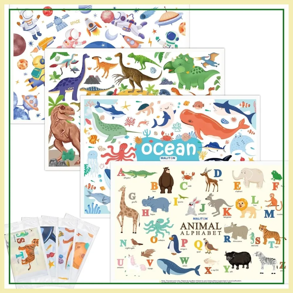 Stick-On Disposable Placemats for Toddlers - 4 Designs, Travel & Restaurant Use, Individual Pack
Stick-On Disposable Placemats for Toddlers - 4 Designs, Travel & Restaurant Use, Individual Pack