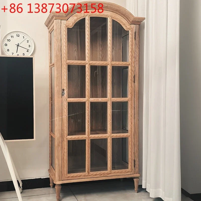American country solid wood carving flower glass wine cabinet French retro dining side display cabinet living room decorative
American country solid wood carving flower glass wine cabinet French retro dining side display cabinet living room decorative