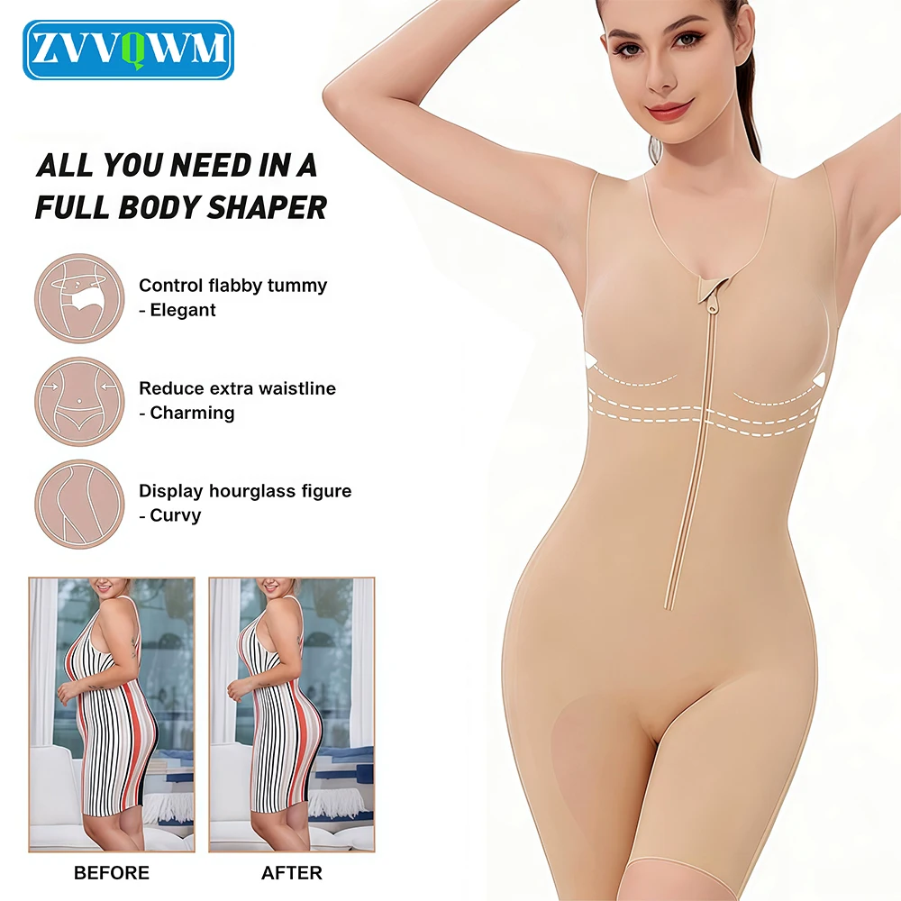 Women's Full Body Shaper Fajas Colombianas, Zipper Crotch Compression Garment, Tummy Control Butt Lifter Moldeadoras Shapewear
Women's Full Body Shaper Fajas Colombianas, Zipper Crotch Compression Garment, Tummy Control Butt Lifter Moldeadoras Shapewear