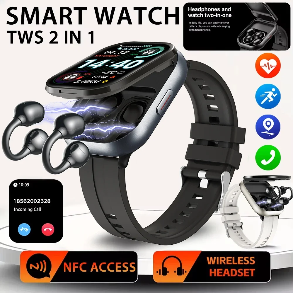 TWS 2 in 1 Smart Watch with Headphones Sports Bluetooth Headset Call Watches Health Monitor Smartwatch Earbuds for Android iOS
TWS 2 in 1 Smart Watch with Headphones Sports Bluetooth Headset Call Watches Health Monitor Smartwatch Earbuds for Android iOS