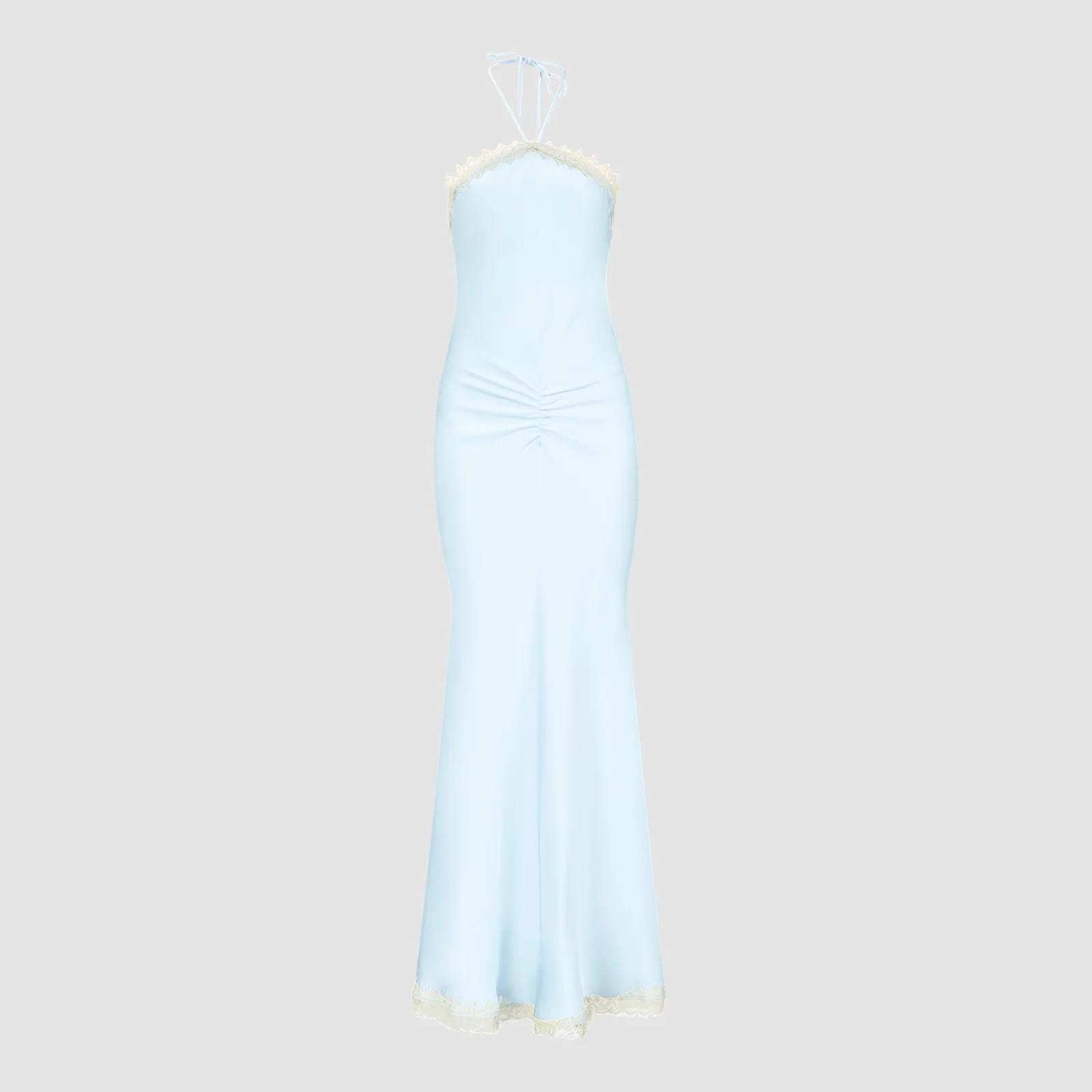 Elegant Blue Lace Splice Bridesmaid Dress Women's Slimming Neck Hanging Halter Dress Fashionable All-Season High Waist Gown
Elegant Blue Lace Splice Bridesmaid Dress Women's Slimming Neck Hanging Halter Dress Fashionable All-Season High Waist Gown