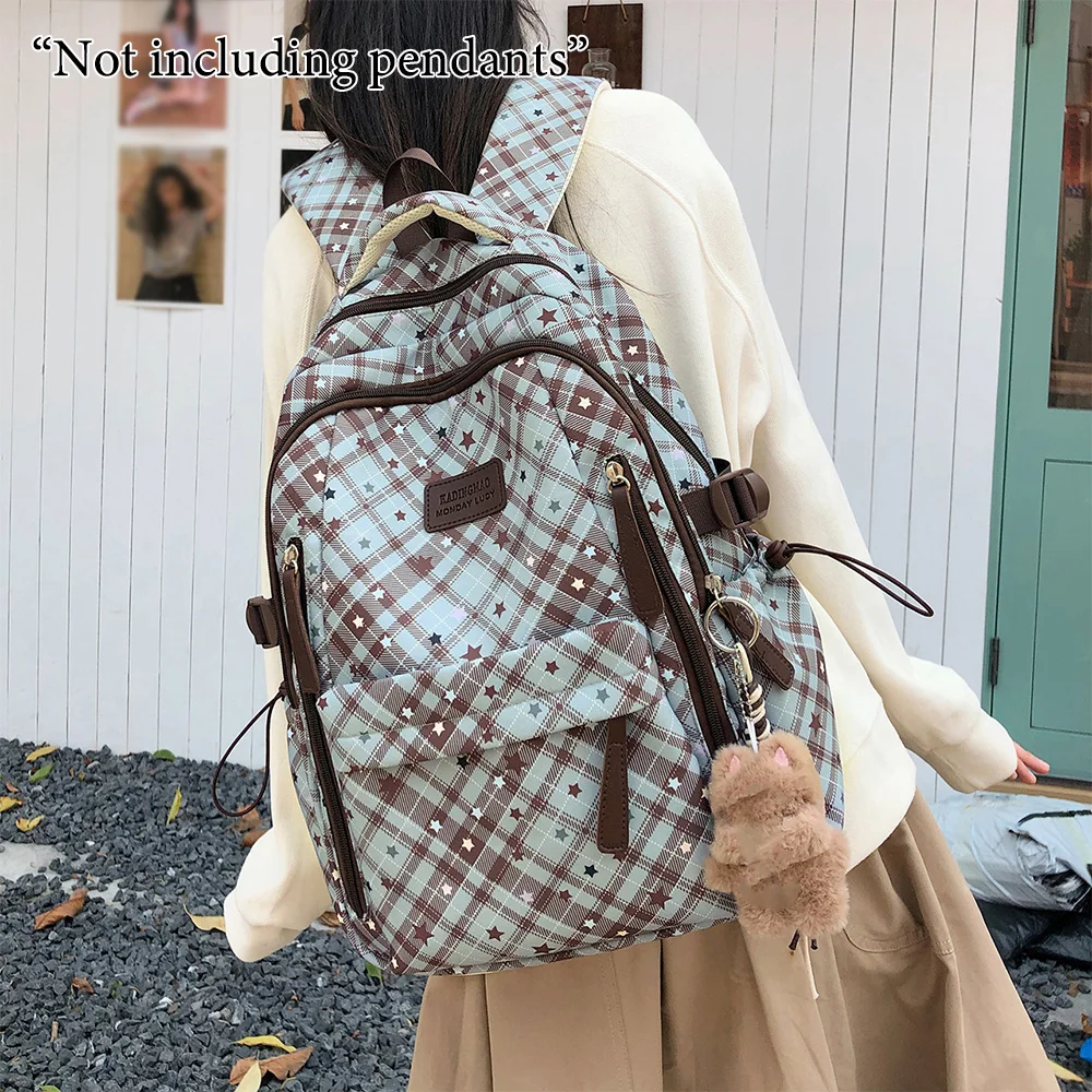Plaid Star Print Backpack, Casual Nylon Daypack, Multi-pocket & Spacious, for Daily Use & Street Style
Plaid Star Print Backpack, Casual Nylon Daypack, Multi-pocket & Spacious, for Daily Use & Street Style