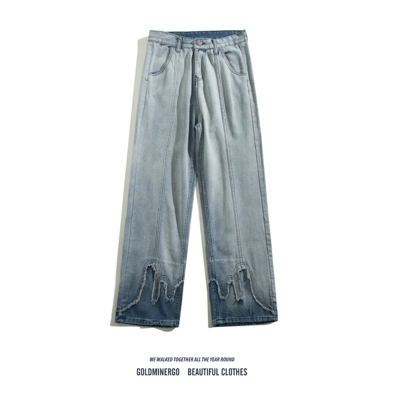 Прямые джинсы American Vibe adient Splice, мужские дизайнерские модные свободные брюки с широкими штанинами
Прямые джинсы American Vibe adient Splice, мужские дизайнерские модные свободные брюки с широкими штанинами