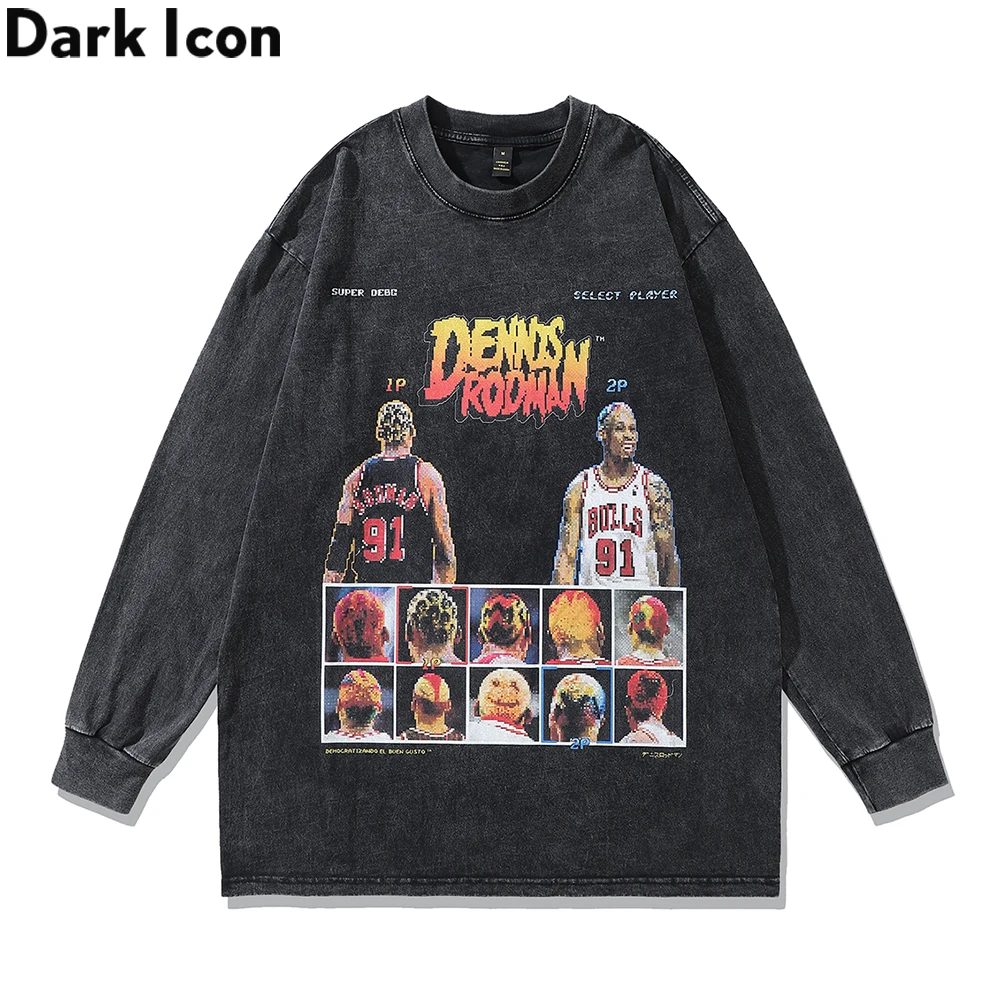 Dark Icon Printing Street Fashion Men's T-shirt Long Sleeve Round Neck Washed Cotton Tee Shirts Male Top
Dark Icon Printing Street Fashion Men's T-shirt Long Sleeve Round Neck Washed Cotton Tee Shirts Male Top