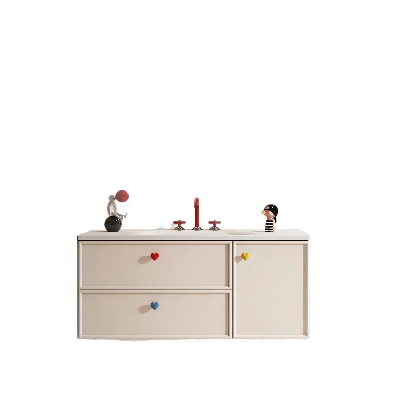 Pure acrylic integrated basin cream wind dopamine solid wood paint smart bathroom cabinet
Pure acrylic integrated basin cream wind dopamine solid wood paint smart bathroom cabinet