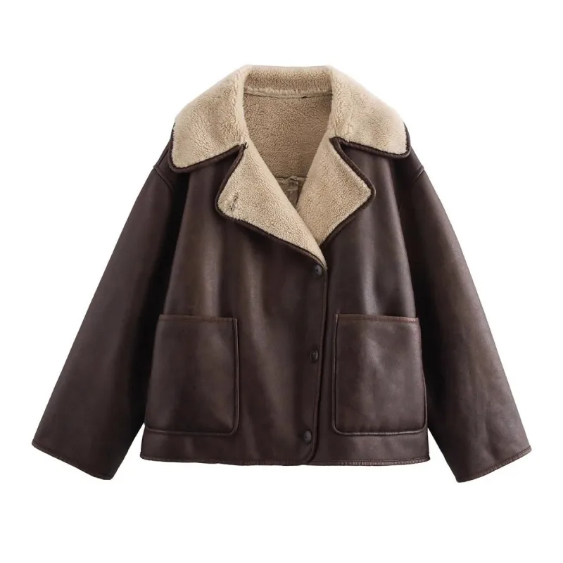 Fur And Fur Integrated Short Jacket For Women, 2024 Autumn And Winter Vintage Lazy Big Collar Fashionable Warm Top
Fur And Fur Integrated Short Jacket For Women, 2024 Autumn And Winter Vintage Lazy Big Collar Fashionable Warm Top