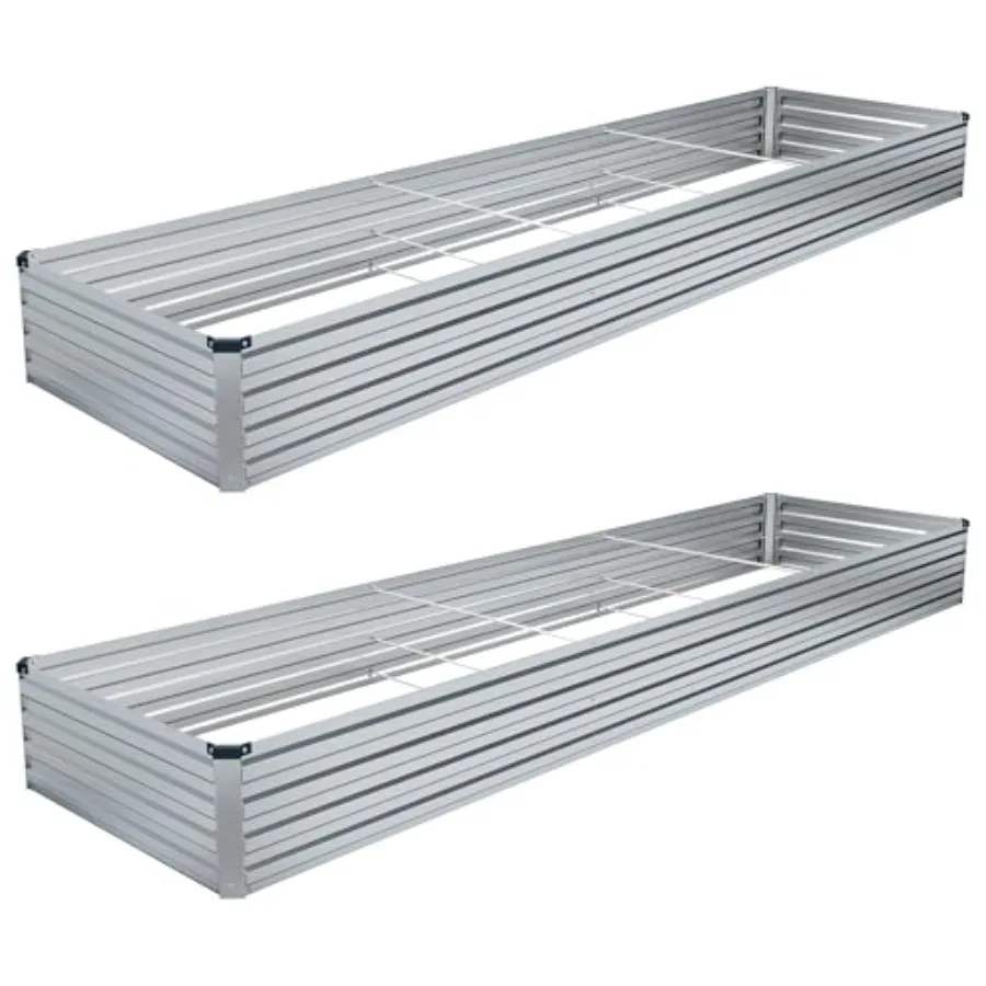 Комплект из 2 оцинкованных прямоугольных металлических грядок 12x4x1 фут (большие кашпо для цветов) для сада и огорода
Комплект из 2 оцинкованных прямоугольных металлических грядок 12x4x1 фут (большие кашпо для цветов) для сада и огорода