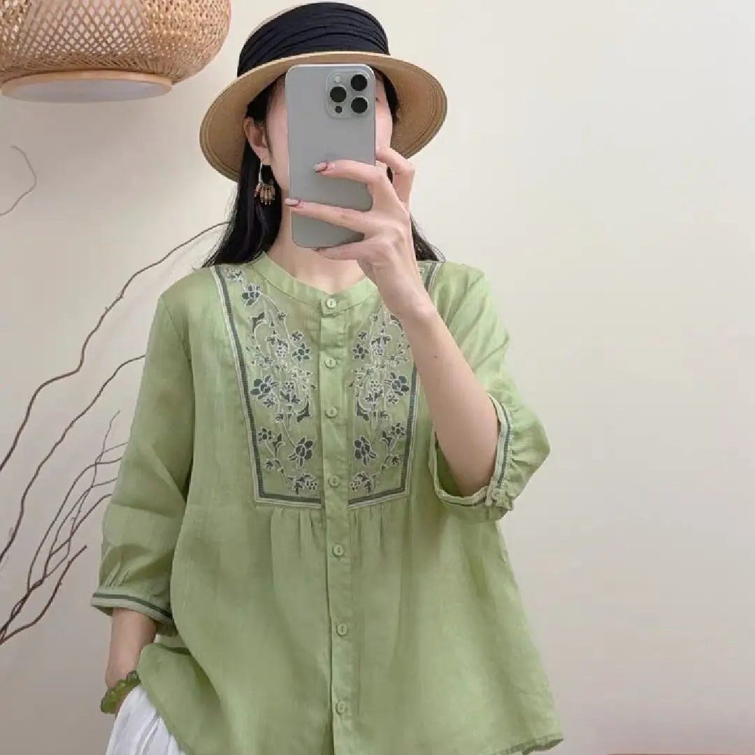 plus Size Women's Shirt Cotton Linen Single Button Sleeveless Top Comfortable Breathable Summer New Style Commute Style Embro...
plus Size Women's Shirt Cotton Linen Single Button Sleeveless Top Comfortable Breathable Summer New Style Commute Style Embro...