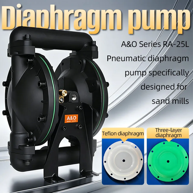 A&O Series RA-25L Aluminium Alloy Pneumatic Diaphragm Pump Pump Specifically Designed For Sand Mills Corrosion-resistant
A&O Series RA-25L Aluminium Alloy Pneumatic Diaphragm Pump Pump Specifically Designed For Sand Mills Corrosion-resistant