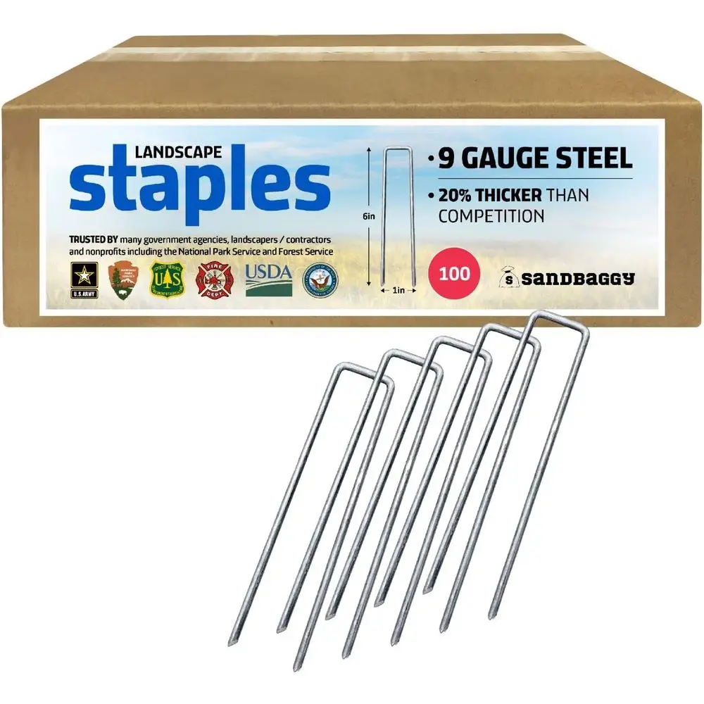 6 inch Landse Sod Staples (9 Gauge Galvanized Steel) ~ Great or Hard Soil - 20% Thicker Than Competition - Trusted by armers & C
6 inch Landse Sod Staples (9 Gauge Galvanized Steel) ~ Great or Hard Soil - 20% Thicker Than Competition - Trusted by armers & C