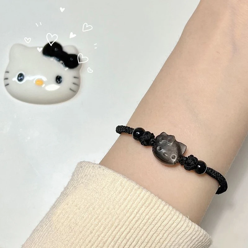 Sanrio ручная веревка украшение на запястье милые черные регулируемые браслеты «Hello Kitty» очаровательные женские украшения подарок для девочек
Sanrio ручная веревка украшение на запястье милые черные регулируемые браслеты «Hello Kitty» очаровательные женские украшения подарок для девочек
