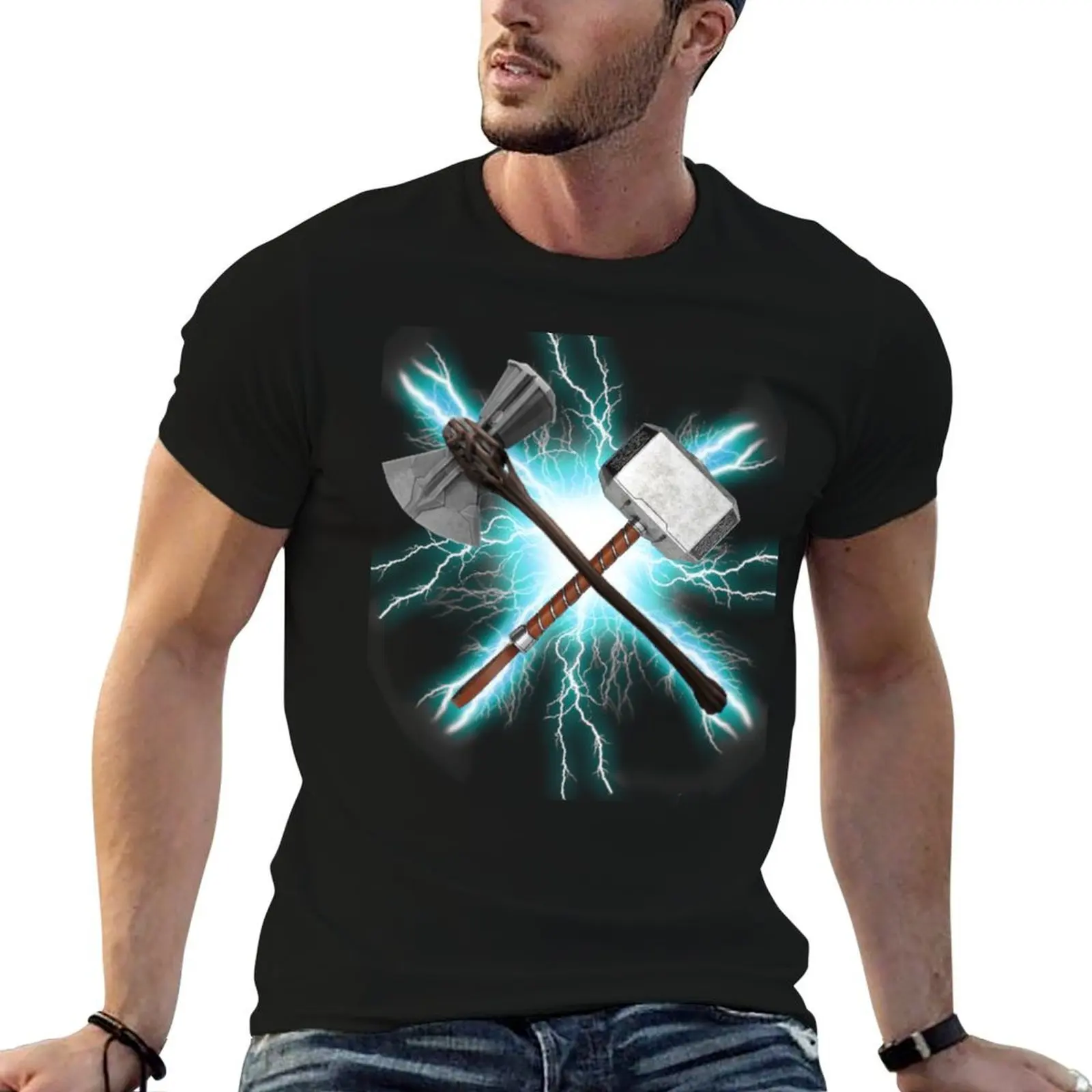 Stormbreaker and Mjolnir Thor T-Shirt t shirts with prints man t shirt cotton T-Shirt
Stormbreaker and Mjolnir Thor T-Shirt t shirts with prints man t shirt cotton T-Shirt