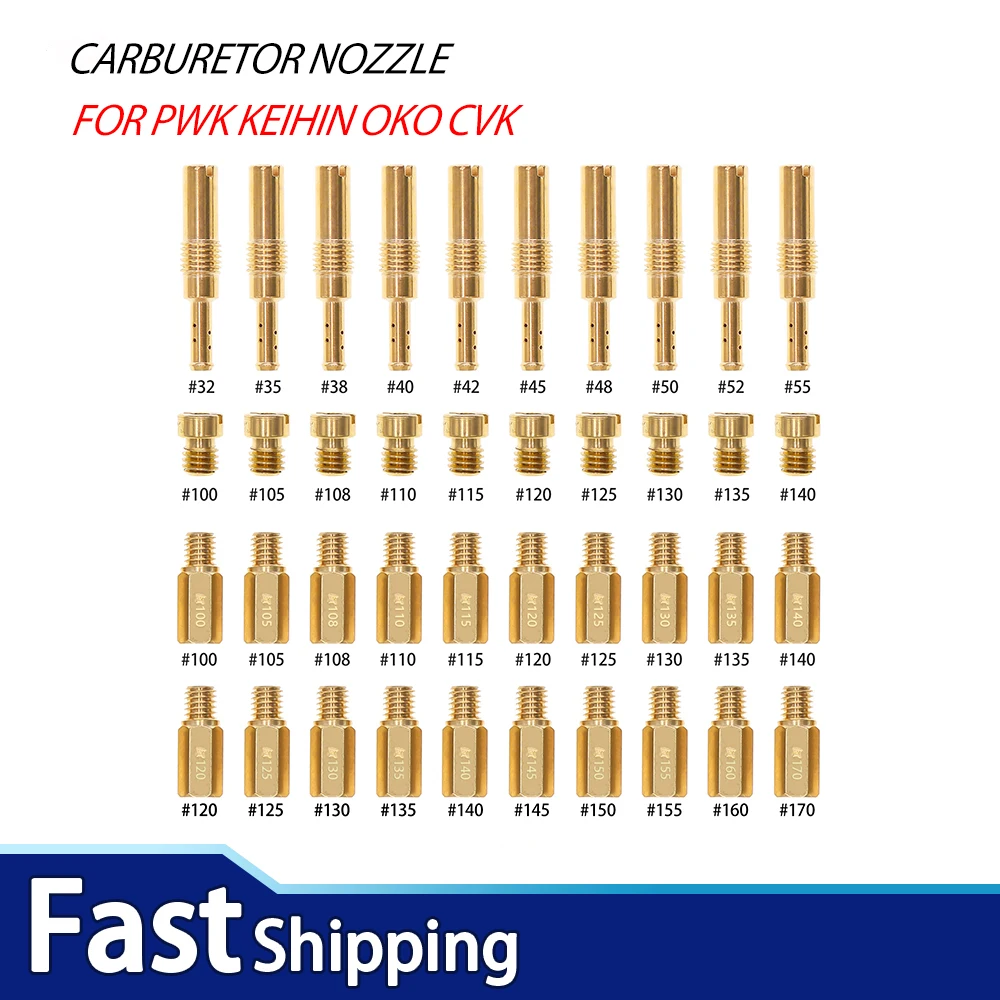 40PCS Carburetor Jet Kit for PWK Keihin OKO CVK, Main Jets #100-170 & Pilot Jets #32-55
40PCS Carburetor Jet Kit for PWK Keihin OKO CVK, Main Jets #100-170 & Pilot Jets #32-55