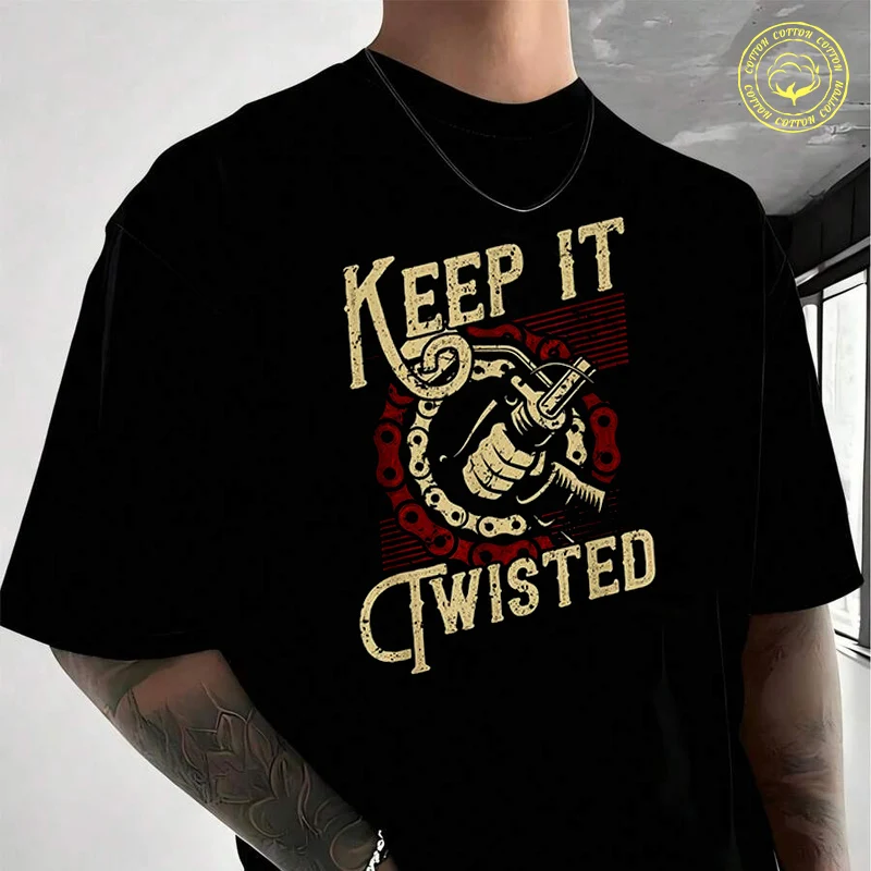 Keep It Twisted - Vintage Motorcycle Men's Moto Casual T-Shirt Fashionable Street Style Suitable For Travel And Sports Tee
Keep It Twisted - Vintage Motorcycle Men's Moto Casual T-Shirt Fashionable Street Style Suitable For Travel And Sports Tee