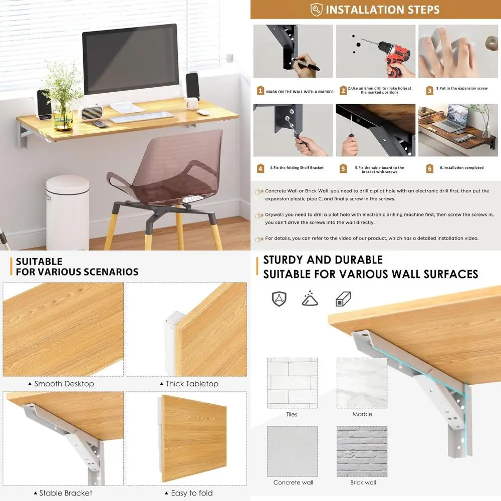 Прочный складной настенный стол 36x20 — компактный подвесной стол из тикового дерева и белого цвета для дома, офиса, кухни
Прочный складной настенный стол 36x20 — компактный подвесной стол из тикового дерева и белого цвета для дома, офиса, кухни