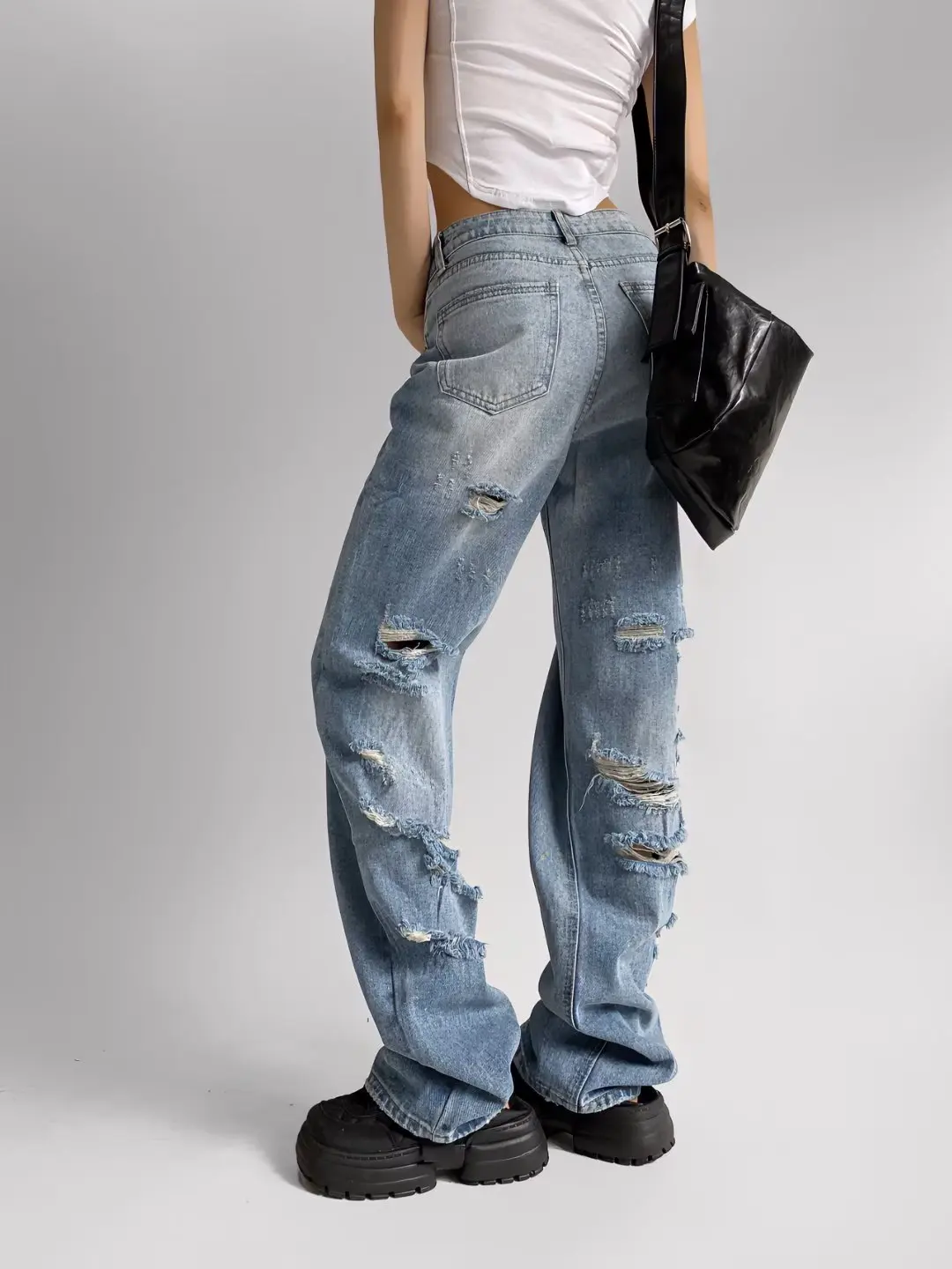 Spring New Lazy Faion Loose Comfortable Floor-Length Jeans Decorative Hole Straight Leg Denim Pants Women's Premium Jeans
Spring New Lazy Faion Loose Comfortable Floor-Length Jeans Decorative Hole Straight Leg Denim Pants Women's Premium Jeans