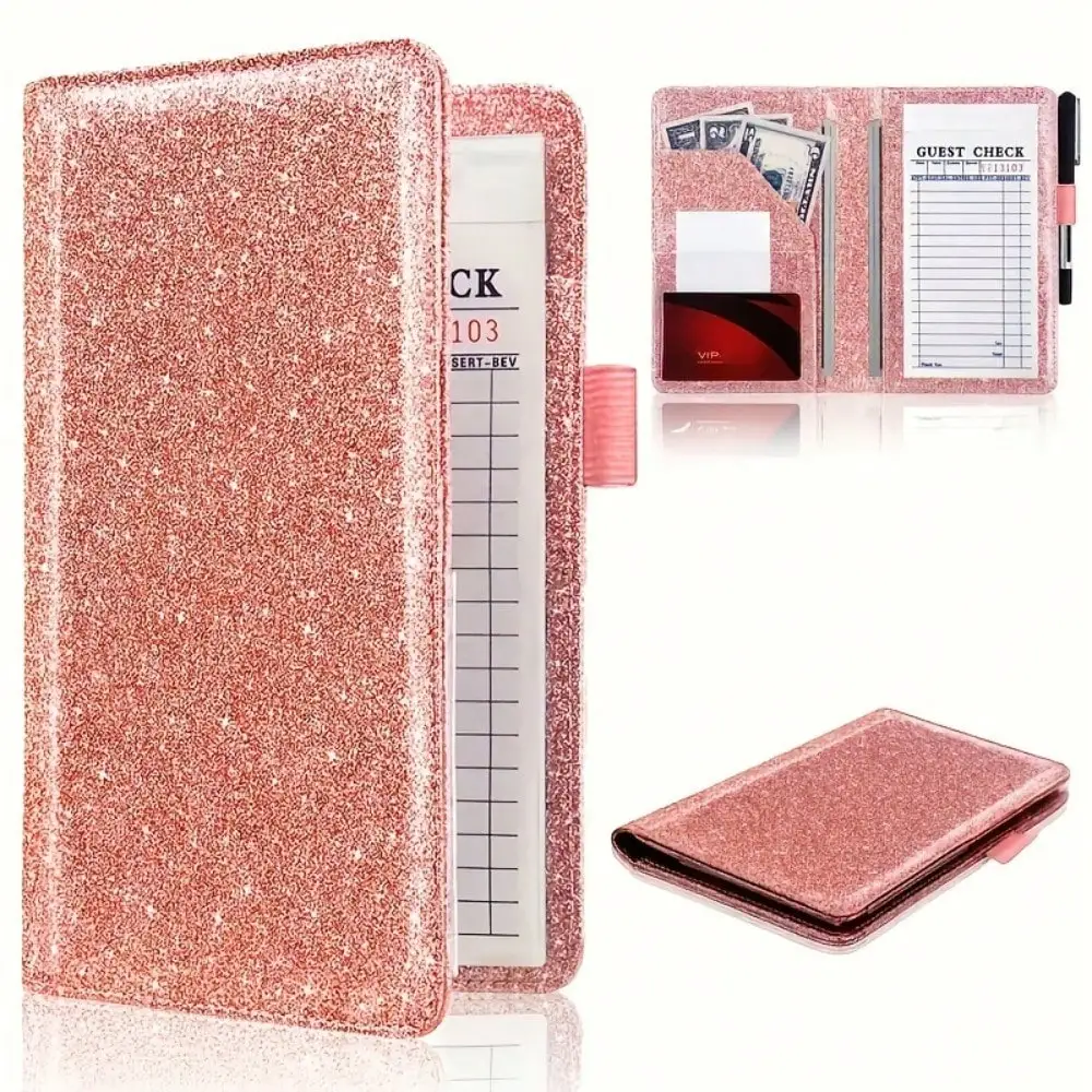 Glitter Server Book, 2 Zipper Pockets for Cash & Receipts, Faux Leather Apron Wallet for Waitress, Black/Pink/Purple/Rose Gold
Glitter Server Book, 2 Zipper Pockets for Cash & Receipts, Faux Leather Apron Wallet for Waitress, Black/Pink/Purple/Rose Gold