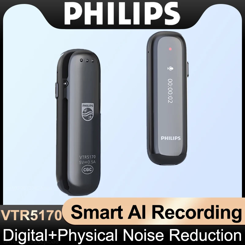 Philips VTR5170 Audio Recording Interview Conference One Button Records Student Specific HD Noise Reduction VTR5170Pro 16G/64G
Philips VTR5170 Audio Recording Interview Conference One Button Records Student Specific HD Noise Reduction VTR5170Pro 16G/64G